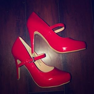 RSVP red spencer Mary Jane heels WORN ONCE